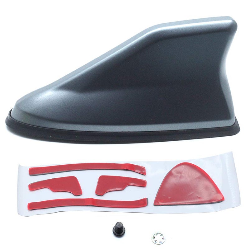 AUTUT Shark Fin Antenna Cover Replacement Car Roof ABS Antenna Cap with Adhesive Base Decorative Antenna Topper, Silver Grey - Image 4